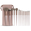 GLUN Professional Makeup Brushes 13 Piece Set Brown