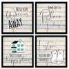 Kotart Wood Wash Your Worries Frames For Wall Decor Motivational Quotes Set Of 4