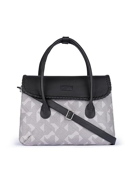 Zouk Printed Jute Handcrafted Vegan Leather & Jute Multicolor Women's Satchel Bag