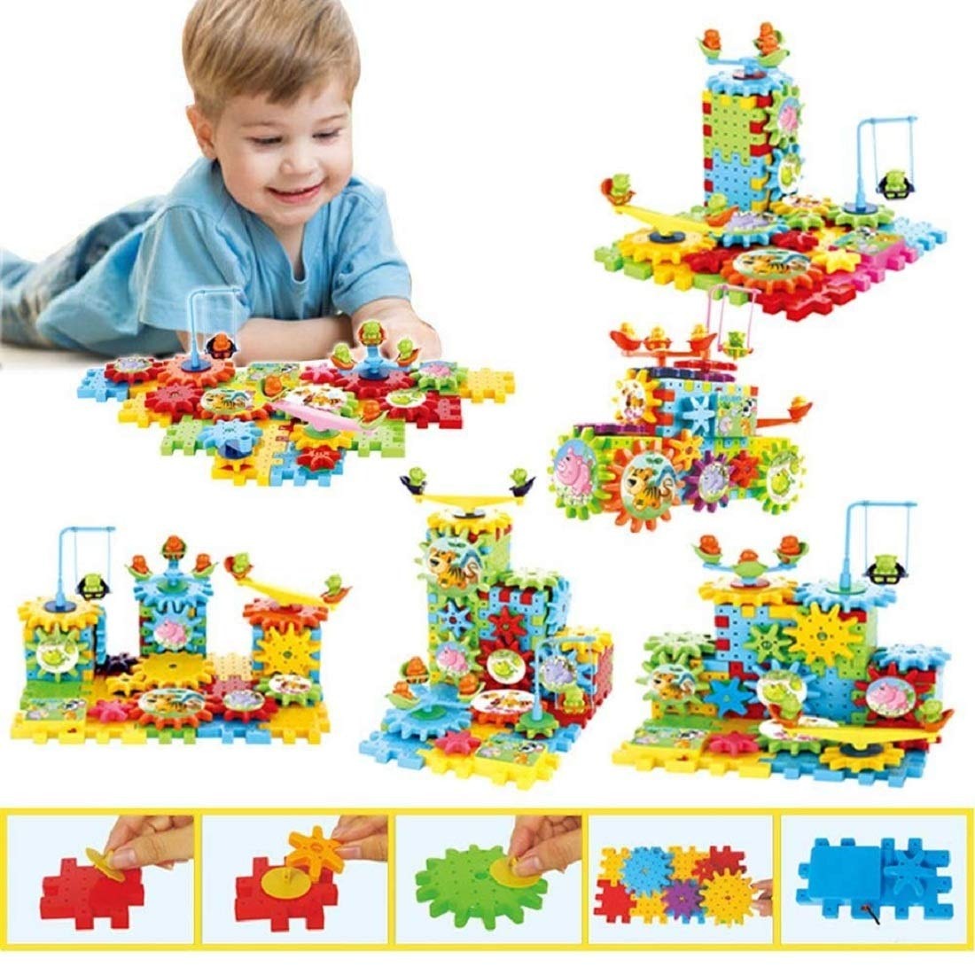 Chocozone Operated 81pcs Rotating Building Blocks STEM Kit