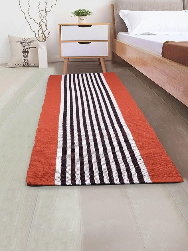 Saral Home Stripe Designer Soft Cotton Durable & Washable Multipurpose Runner