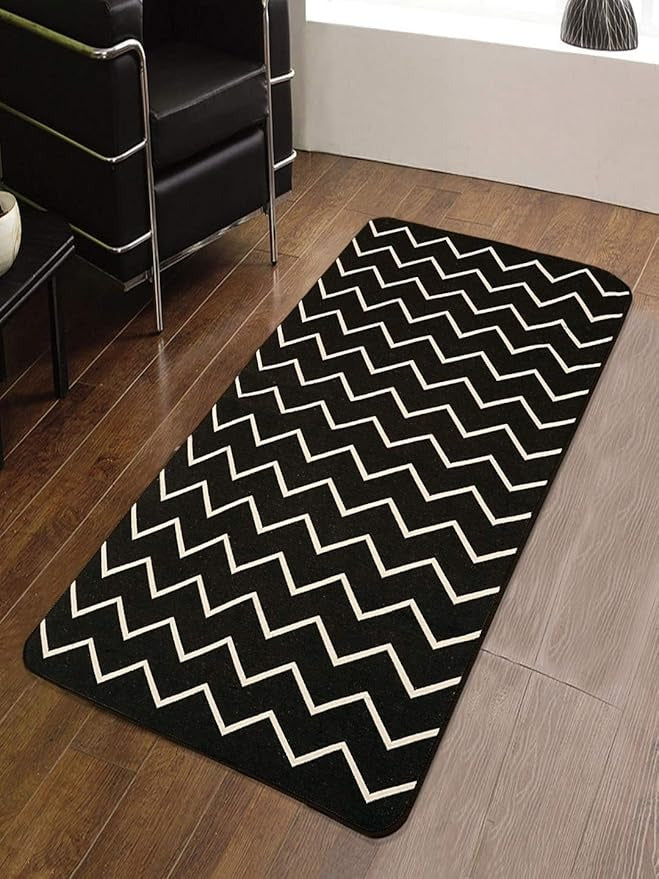 Saral Home Zig Zag Designer Soft Cotton Durable & Washable Multipurpose Runner
