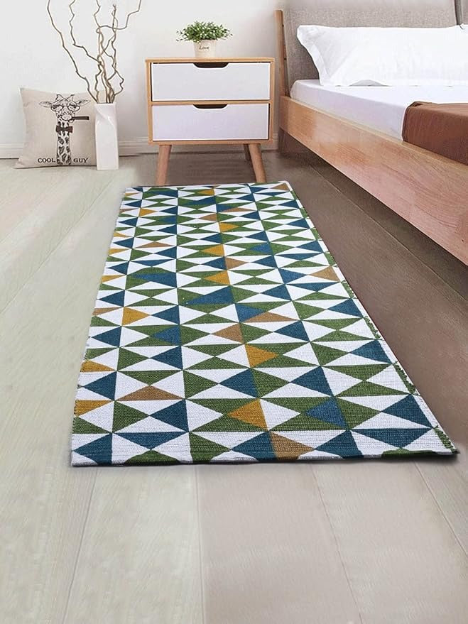 SARAL Home Colored Firki Soft Cotton Durable & Washable Multipurpose Runner