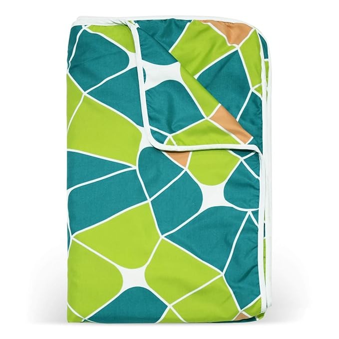 Divine Casa 120 GSM Microfiber Double Dohar Soft & Lightweight Throw Blanket Abstract Pattern Colour Acid Lime