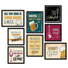 Kotart Paper All You Need Framed Wall Posters For Bar Kitchen Restaurant Wall Decor Set Of 8