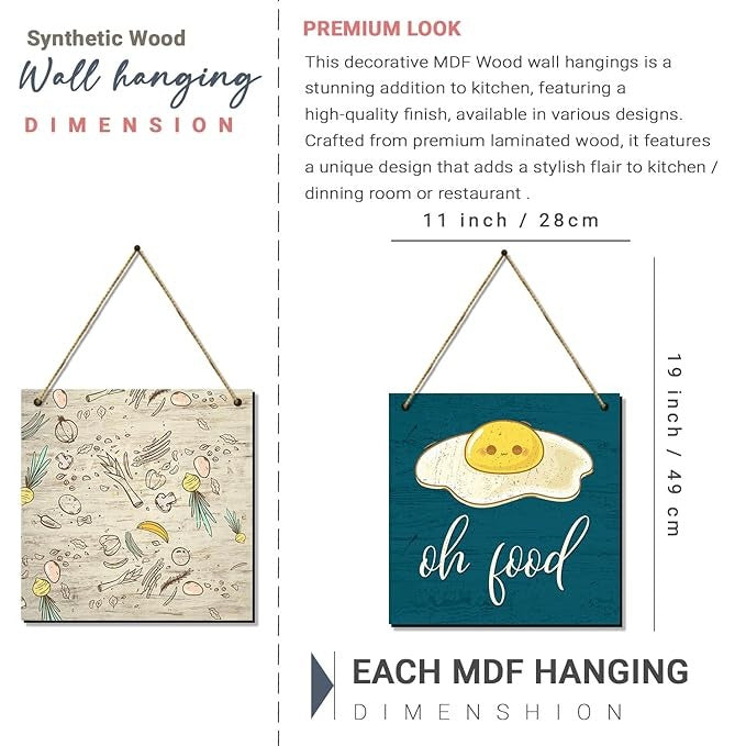 Kotart Oh Food Wall Hanging for Bar Restaurant Kitchen Dining Area