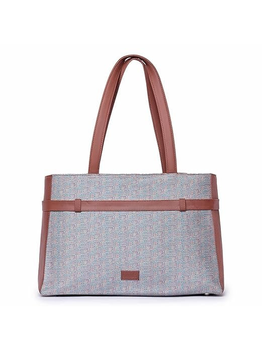 Zouk Women's Jute Handcrafted Vegan Leather Statement Office Shoulder Bag