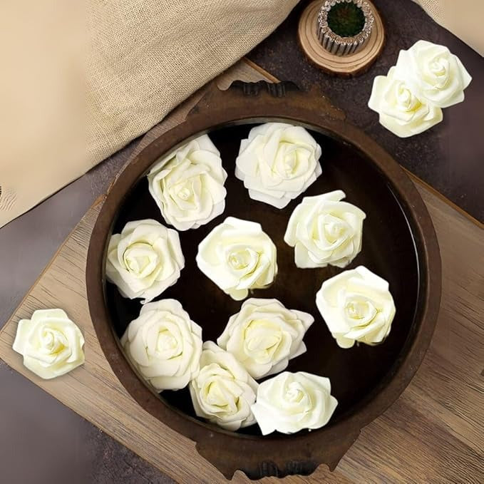 Artificial Foam Floating Rose Flowers 24 Pcs