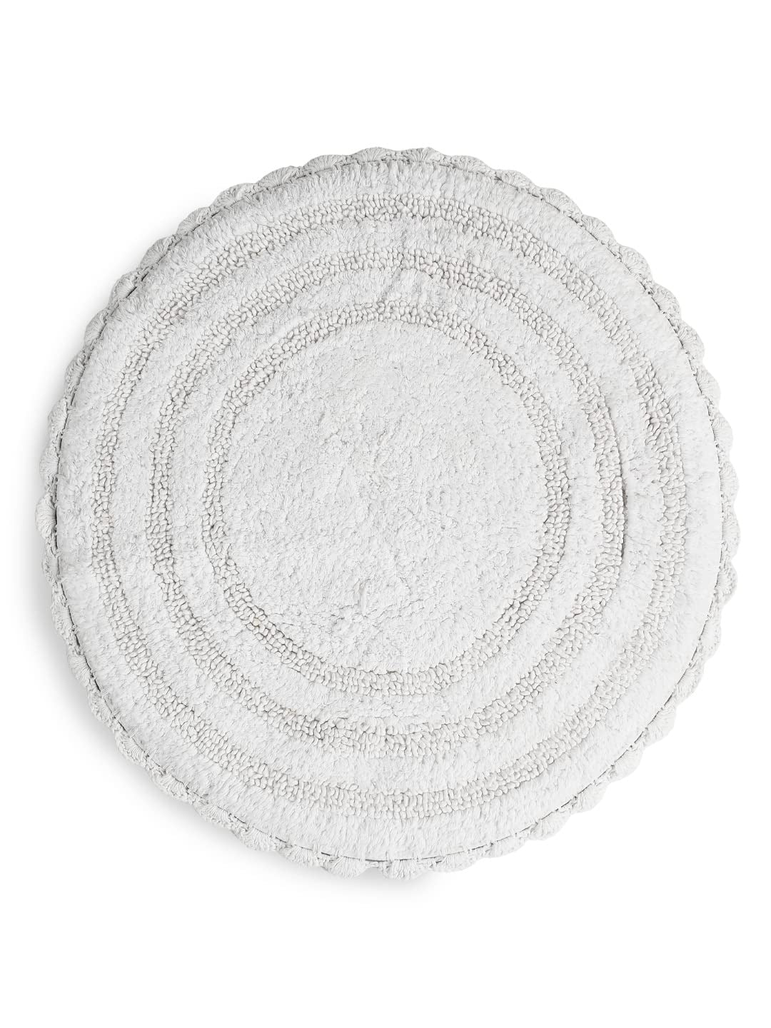 Sashaa World Round Reversible Crochet Bath Mat Cotton & Quick Dry Bath Rug