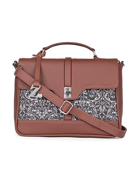 Zouk Women's Vegan Leather & Jute Satchel bag with Adjustable Strap Top Handle