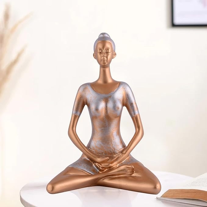 Zart Resin Lady Yoga Poses Showpiece for Home Decor Showpiece