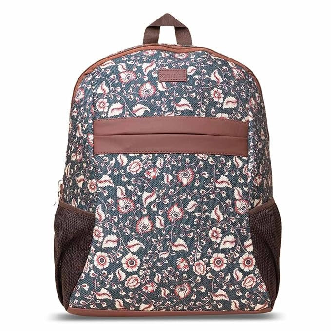 Zouk Printed Women's Jute Handcrafted Vegan Leather Multicolor Classic Backpack