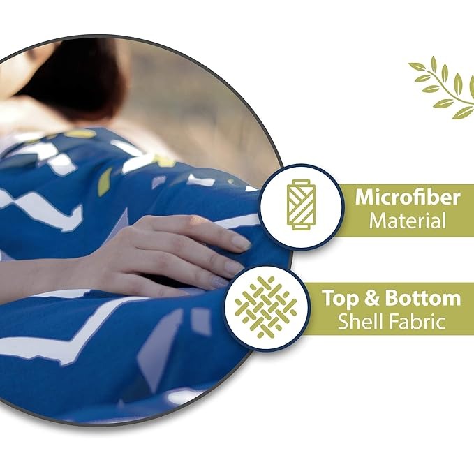 Divine Casa 120 GSM Microfiber Reversible Dohar Blanket Soft Printed All-Season AC Blanket Colour Blue & White