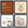 Kotart Coffee Quotes Frames for Restaurant Cafe Wall Decor Set of 4