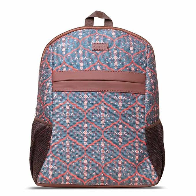 Zouk Printed Women's Jute Handcrafted Vegan Leather Multicolor Classic Backpack