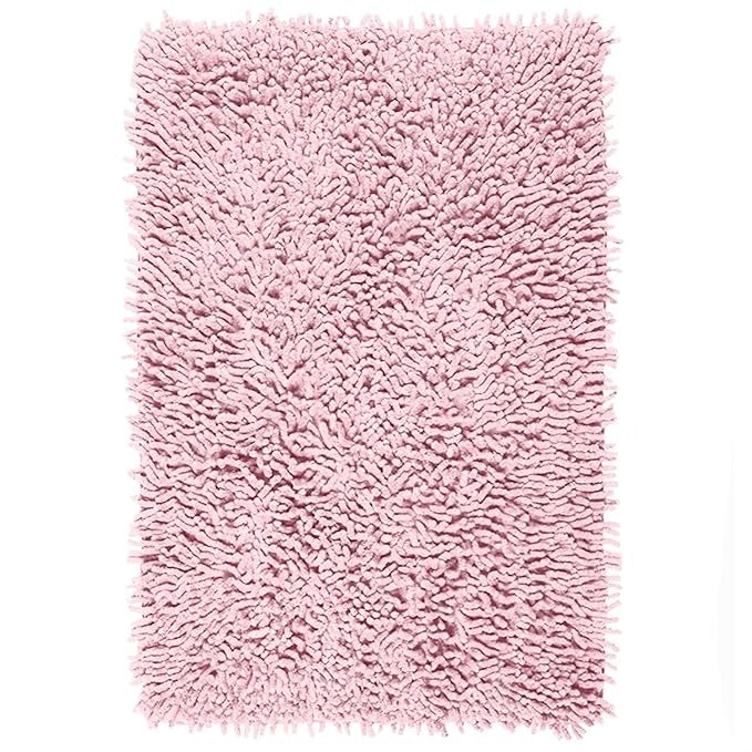 Saral Home Cotton Shaggy Anti-Skid Rectangular Solid Bath Mat