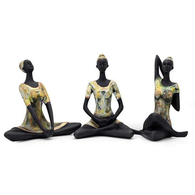 Zart Resin Lady Yoga Poses Showpiece for Home Decor Showpiece