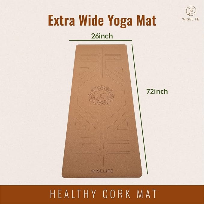 Wiselife Cork Natural Rubber Yoga Mat
