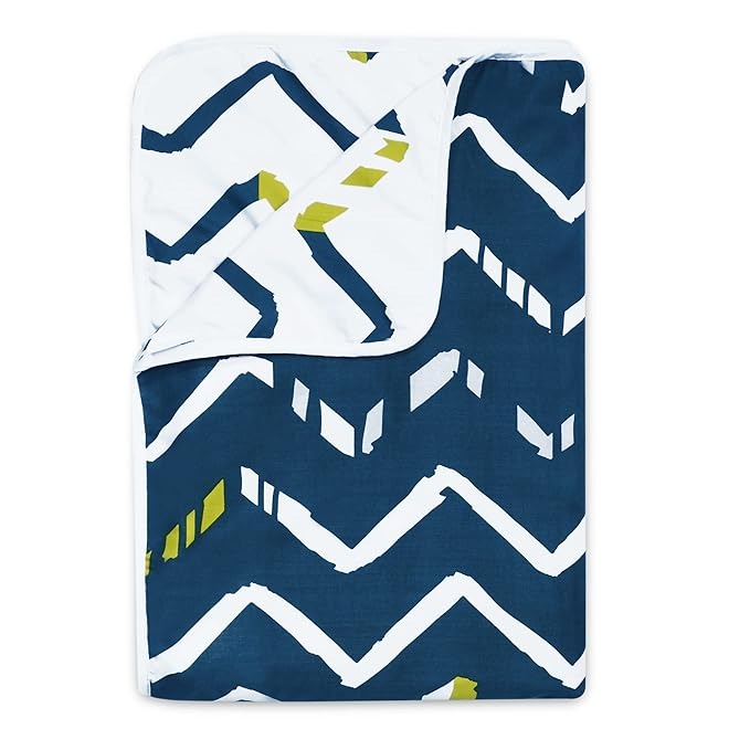 Divine Casa 120 GSM Microfiber Reversible Dohar Blanket Soft Printed All-Season AC Blanket Colour Blue & White