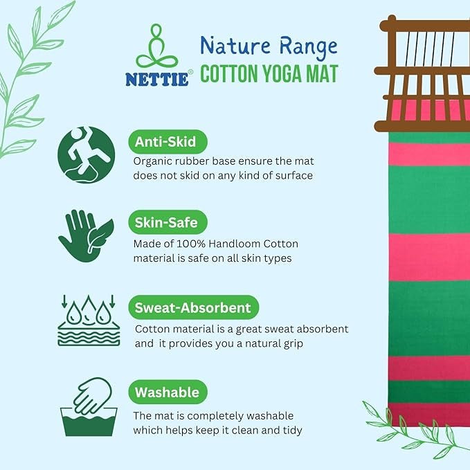 Nettie Nature Range Anti-Skid Handloom Cotton Yoga Mat
