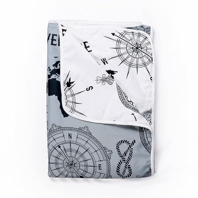 Divine Casa 120 GSM Microfiber Double Dohar Soft & Lightweight Throw Blanket Geographic Pattern Colour Stonewash Grey