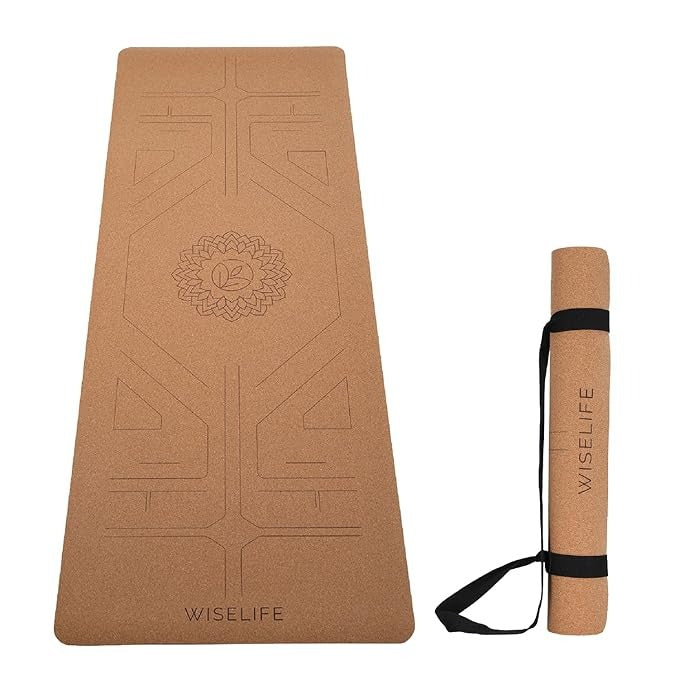 Wiselife Cork Natural Rubber Yoga Mat