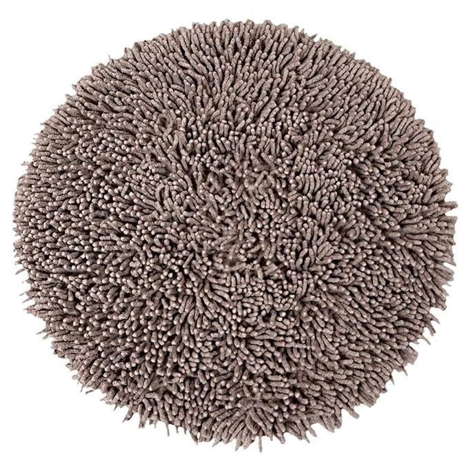 Saral Home Easy Living Home Cotton Shaggy Anti-skid Round Bath Mat