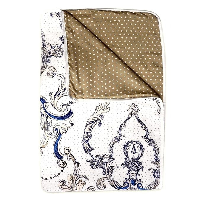 Divine Casa 120 GSM Super Soft Brushed Microfiber Lightweight Jaipuri Print Rajai Double Bed Reversible AC Blankets for Winter TC - 120 Colour Coriander