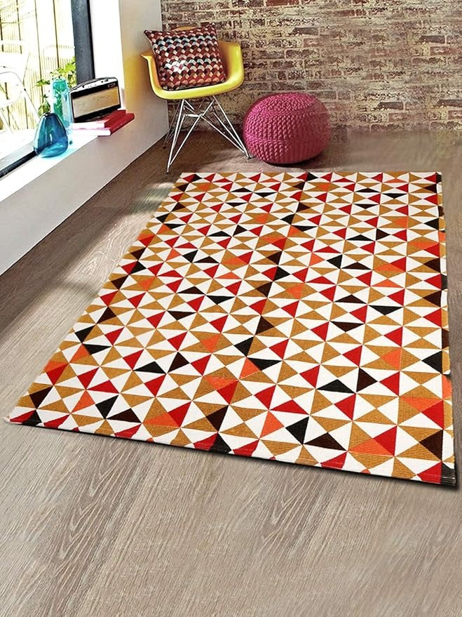 SARAL HOME EASY LIVING Saral Home Cotton Printed Rectangular Carpet