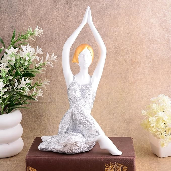 Zart Resin Lady Yoga Poses Showpiece for Home Decor Showpiece