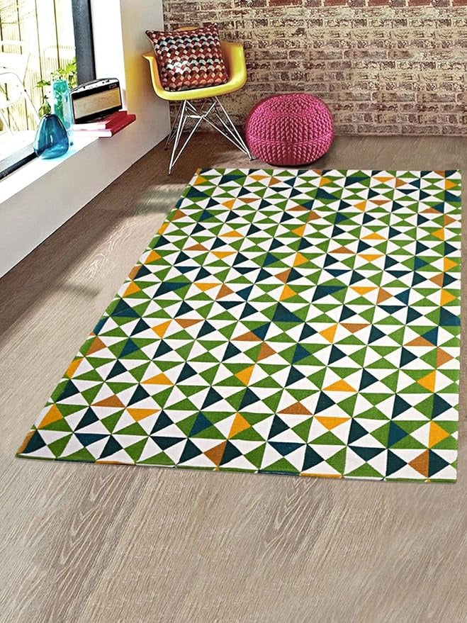 SARAL HOME EASY LIVING Saral Home Cotton Printed Rectangular Carpet
