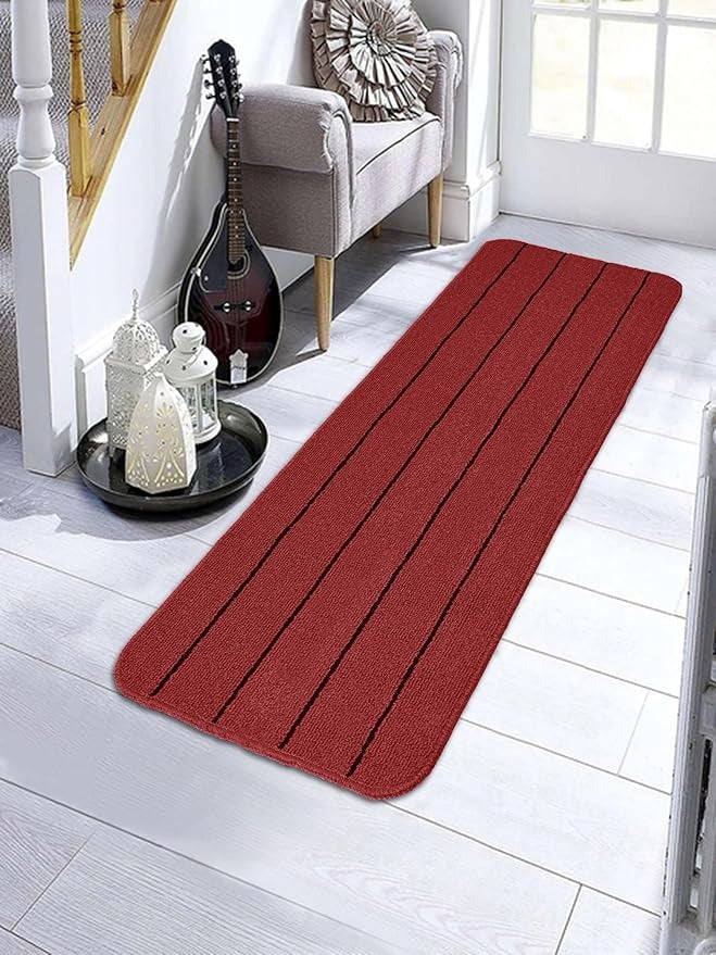 Saral Home Easy Living Polypropylene Rectangular Striped Soft Pp Yarn Durable & Washable Multipurpose Runner