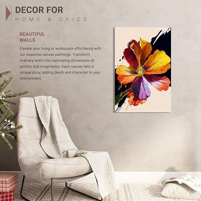 Kotart Nature Inspired Modern Art Canvas Paintings for Bedroom Room Living Room Abstract Floral Canvas Painting Style07