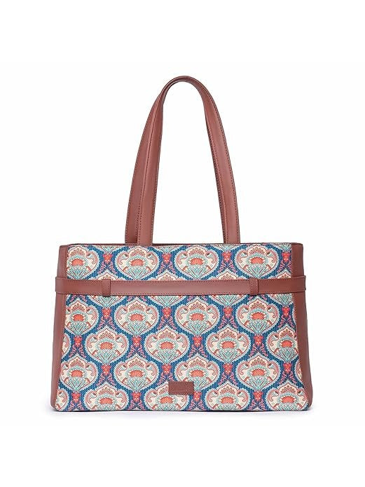 Zouk Women's Jute Handcrafted Vegan Leather Statement Office Shoulder Bag