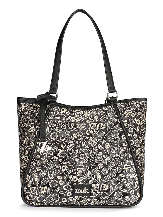 Zouk Naisha Tote Jute & Leather Handbag for Women