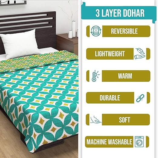 Divine Casa Light Weight Soft Microfiber Baby AC Blanket for Winter for Kids/Boys/Girls/Baby Colour Green and Yellow