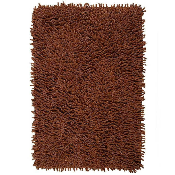Saral Home Cotton Shaggy Anti-Skid Rectangular Solid Bath Mat