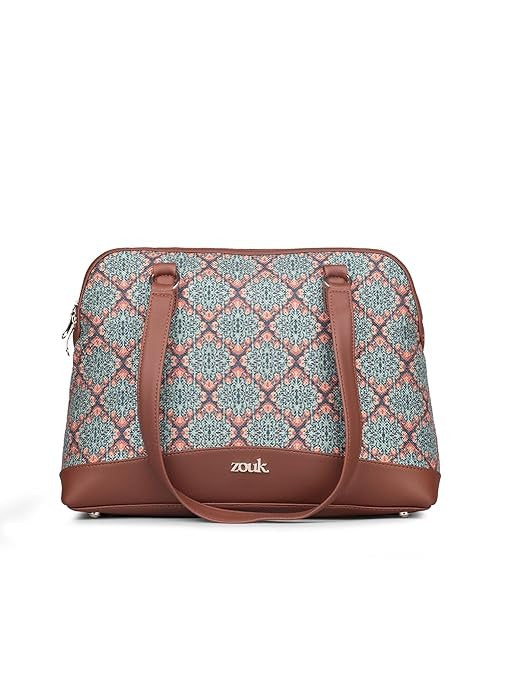 Zouk Carry All Work Bag Jute & Vegan Leather Handcrafted Women's Shoulder Bag
