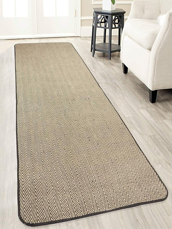 Saral Home Zig-Zag Soft Jute Cotton Durable & Washable Multipurpose Bedside Runner