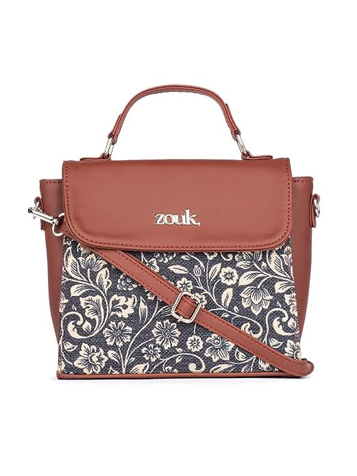Zouk Statement Jute Sling Bag With Handle For Women's Girls Ladies