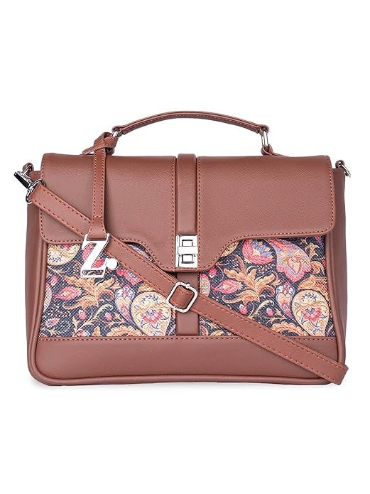 Zouk Women's Vegan Leather & Jute Satchel bag with Adjustable Strap Top Handle