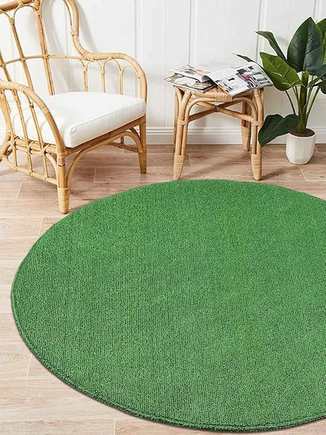 Saral Home Easy Living Home Beige Polypropylene Anti Skid Round Bathmat