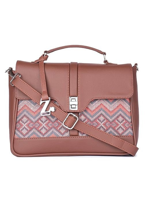 Zouk Women's Vegan Leather & Jute Satchel bag with Adjustable Strap Top Handle