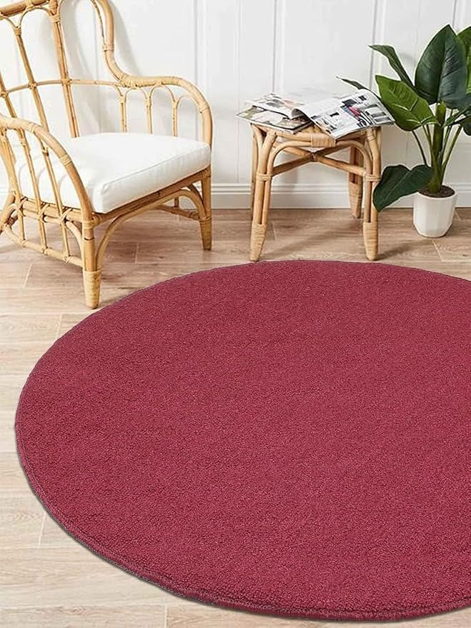 Saral Home Easy Living Home Beige Polypropylene Anti Skid Round Bathmat