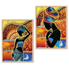 Kotart Premium African Woman Digital Painting with Frame Traditional Painting Pack of 2