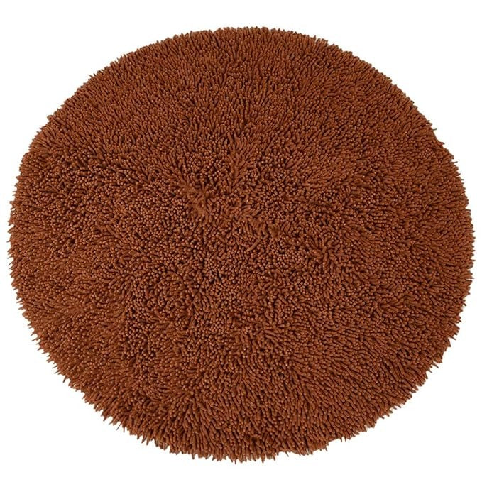 Saral Home Easy Living Home Cotton Shaggy Anti-skid Round Bath Mat