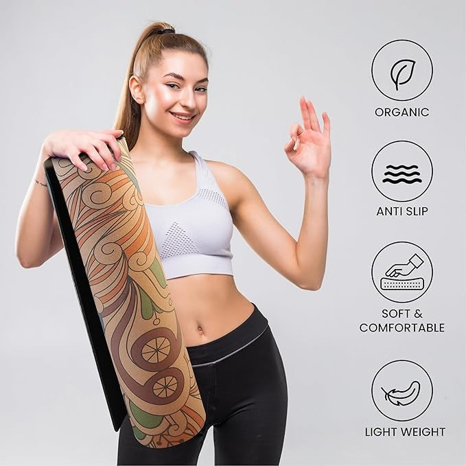 Kimy Home Premium Non Toxic Cork Yoga Mat