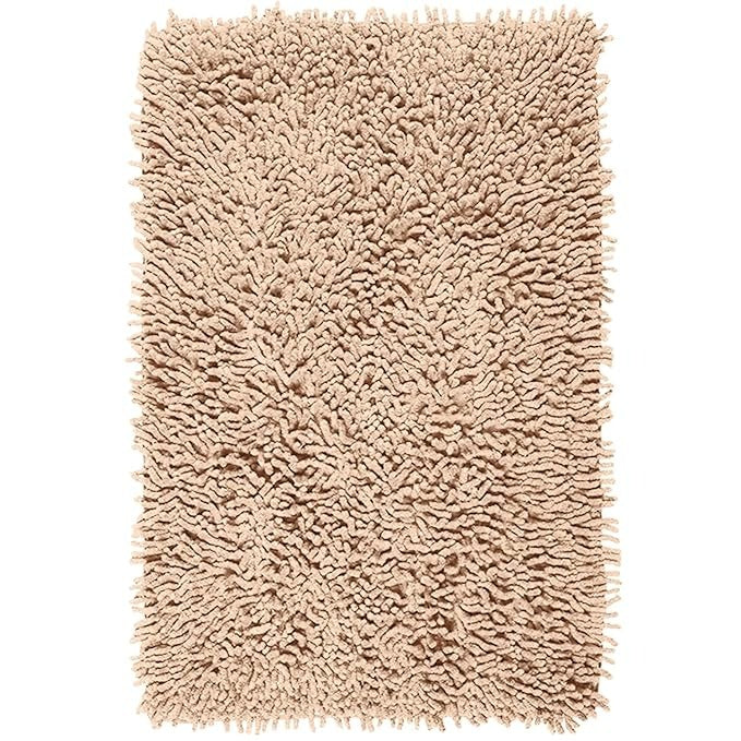 Saral Home Cotton Shaggy Anti-Skid Rectangular Solid Bath Mat