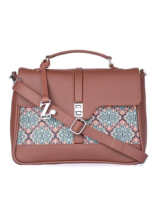 Zouk Women's Vegan Leather & Jute Satchel bag with Adjustable Strap Top Handle