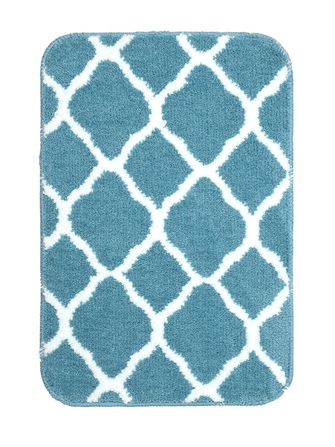 Saral Home Soft Anti Slip Microfiber Geometric Bathmats